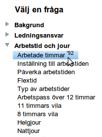 Välj en fråga ur listan